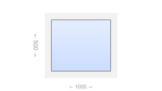 Глухое пластиковое окно 1000x500
