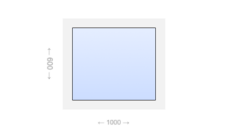 Глухое пластиковое окно 1000x600