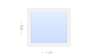 Глухое пластиковое окно 1100x700