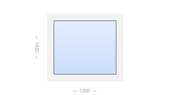 Глухое пластиковое окно 1200x1420