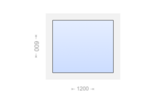 Глухое пластиковое окно 1200x600