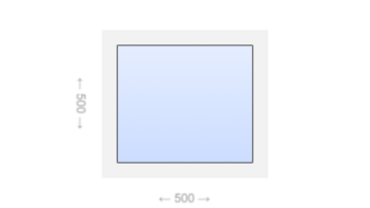 Глухое пластиковое окно 500x500