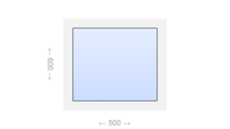 Глухое пластиковое окно 500x600