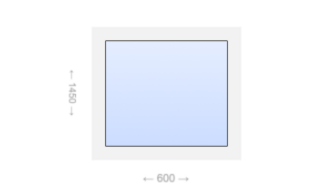 Глухое пластиковое окно 600x1450