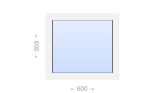 Глухое пластиковое окно 600x600