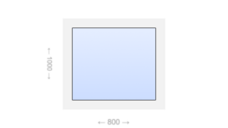 Глухое пластиковое окно 800x1000