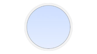 Круглое пластиковое глухое окно D1100
