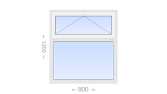 Одностворчатое пластиковое окно с откидной фрамугой 900x1200 Г
