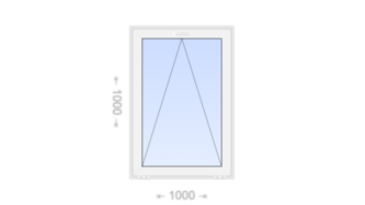 Откидное пластиковое окно 1000x1000