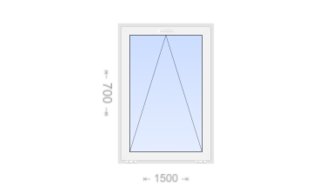 Откидное пластиковое окно 1500x700