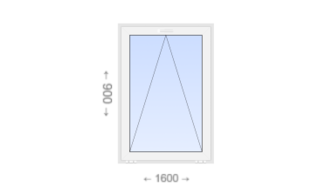 Откидное пластиковое окно 1600x900