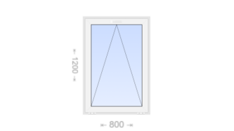 Откидное пластиковое окно 800x1200