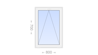 Откидное пластиковое окно 800x700
