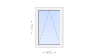 Откидное пластиковое окно 900x500