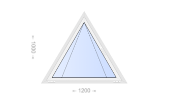 Откидное равнобедренное треугольное пластиковое окно 1200x1000