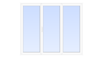 Пластиковая раздвижная дверь 2100x2100 3С