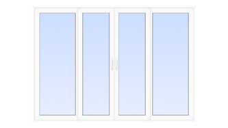 Пластиковая раздвижная дверь 3600x2200 4СН1