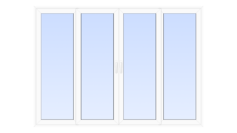 Пластиковая раздвижная дверь 4600x2000 4С1