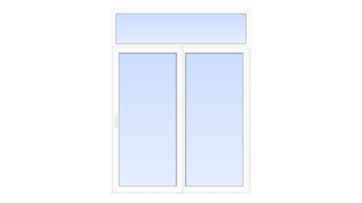 Пластиковая раздвижная дверь с фрамугой 2200x2900 2С