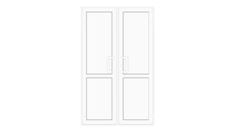 Пластиковая входная двухстворчатая глухая дверь 1300x2100