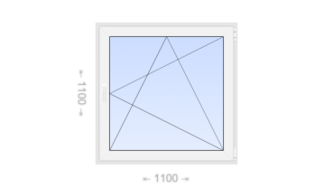 Поворотно-откидное пластиковое окно 1100x1100