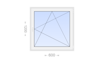 Поворотно-откидное пластиковое окно 600x1200