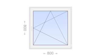 Поворотно-откидное пластиковое окно 800x800