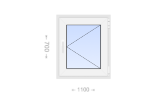 Поворотное пластиковое окно 1100x700