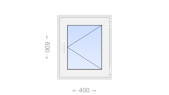 Поворотное пластиковое окно 400x600