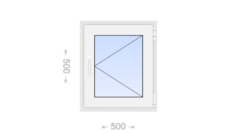 Поворотное пластиковое окно 500x500