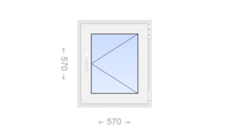 Поворотное пластиковое окно 570x570
