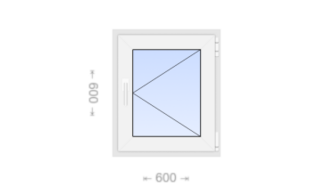 Поворотное пластиковое окно 600x600