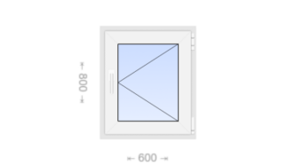 Поворотное пластиковое окно 600x800