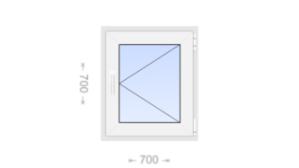 Поворотное пластиковое окно 700x700