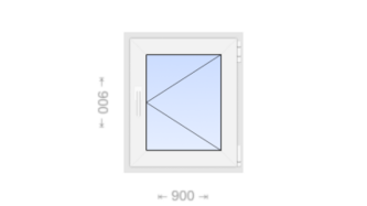 Поворотное пластиковое окно 900x900